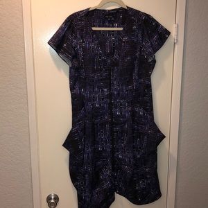 Purple hued Front Zipper Dress